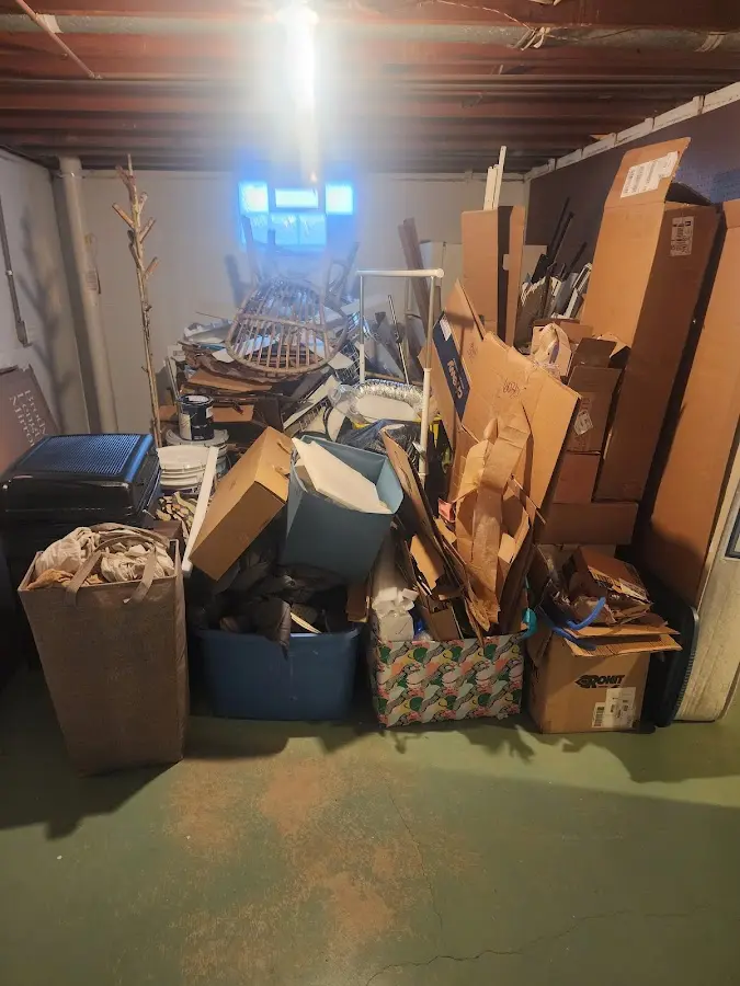 Roll-off dumpster container at job site for 20 Yard Dumpster Rental in Fort Shawnee